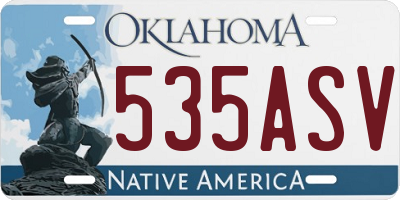 OK license plate 535ASV