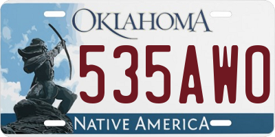OK license plate 535AWO