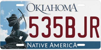 OK license plate 535BJR
