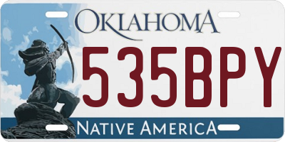 OK license plate 535BPY