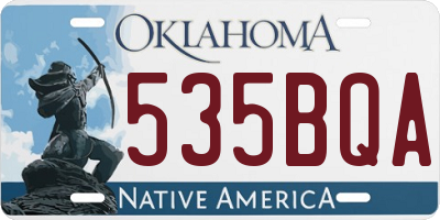 OK license plate 535BQA