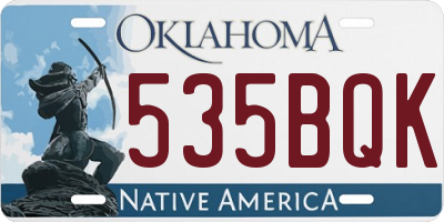 OK license plate 535BQK