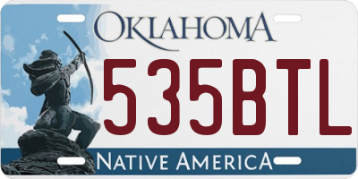 OK license plate 535BTL