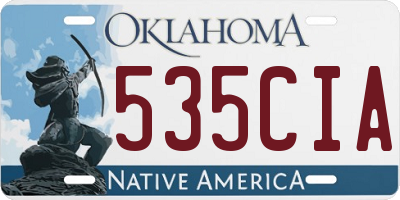 OK license plate 535CIA