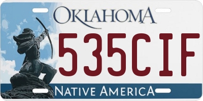OK license plate 535CIF
