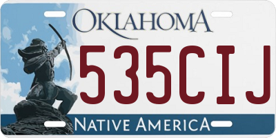 OK license plate 535CIJ