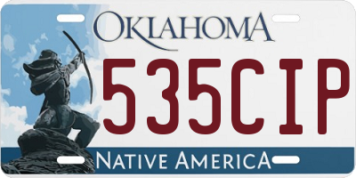 OK license plate 535CIP