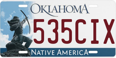 OK license plate 535CIX