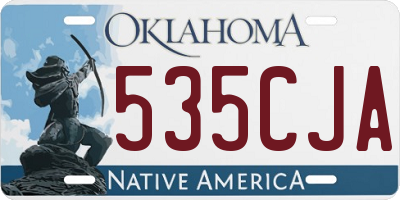 OK license plate 535CJA