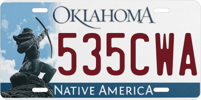 OK license plate 535CWA