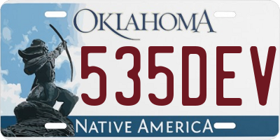 OK license plate 535DEV