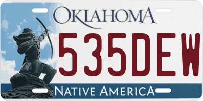 OK license plate 535DEW