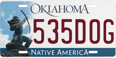 OK license plate 535DOG