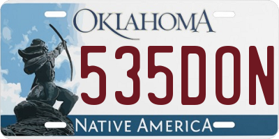OK license plate 535DON