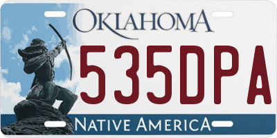 OK license plate 535DPA