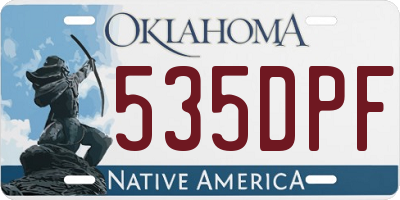 OK license plate 535DPF