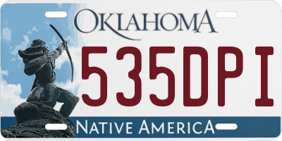 OK license plate 535DPI