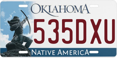 OK license plate 535DXU