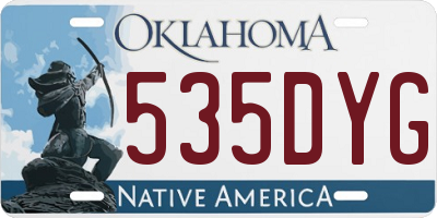 OK license plate 535DYG