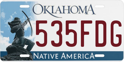 OK license plate 535FDG