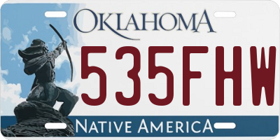OK license plate 535FHW