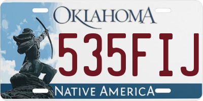 OK license plate 535FIJ