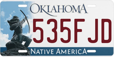 OK license plate 535FJD