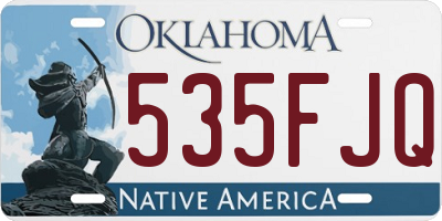 OK license plate 535FJQ