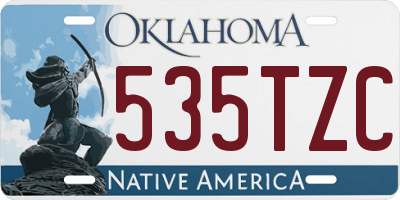 OK license plate 535TZC