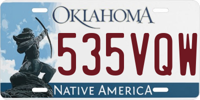OK license plate 535VQW