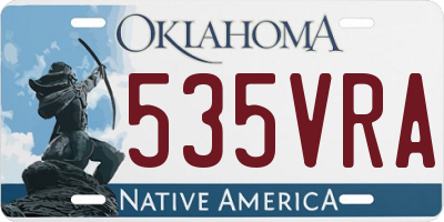 OK license plate 535VRA