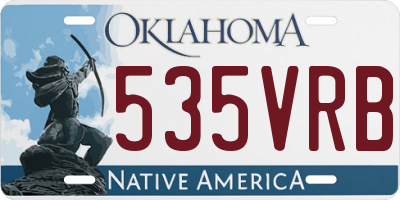 OK license plate 535VRB
