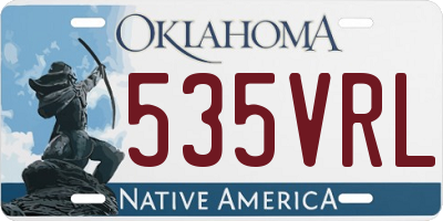 OK license plate 535VRL
