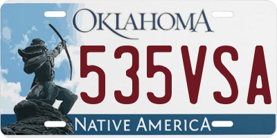 OK license plate 535VSA