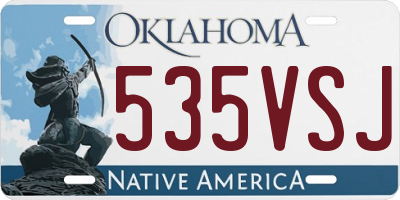 OK license plate 535VSJ