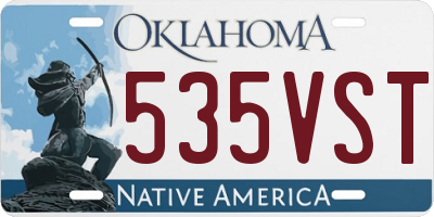 OK license plate 535VST