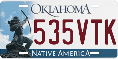 OK license plate 535VTK