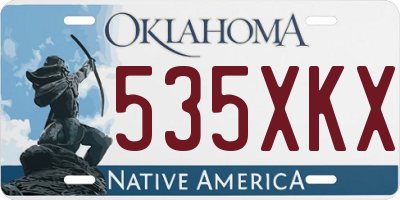 OK license plate 535XKX