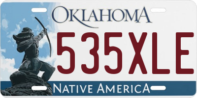 OK license plate 535XLE