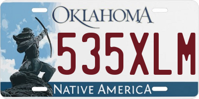 OK license plate 535XLM
