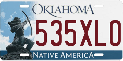 OK license plate 535XLO
