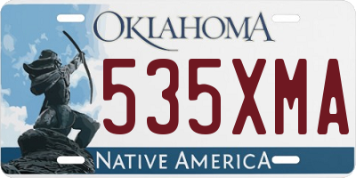 OK license plate 535XMA