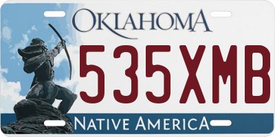 OK license plate 535XMB