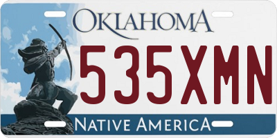 OK license plate 535XMN