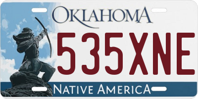 OK license plate 535XNE