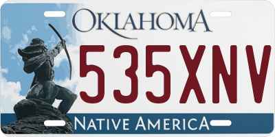 OK license plate 535XNV