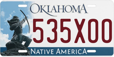 OK license plate 535XOO
