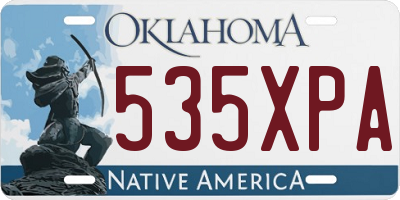 OK license plate 535XPA