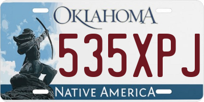 OK license plate 535XPJ