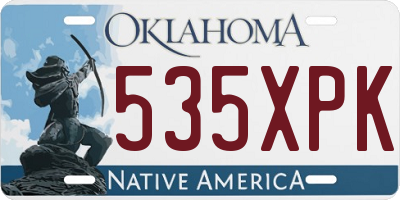 OK license plate 535XPK
